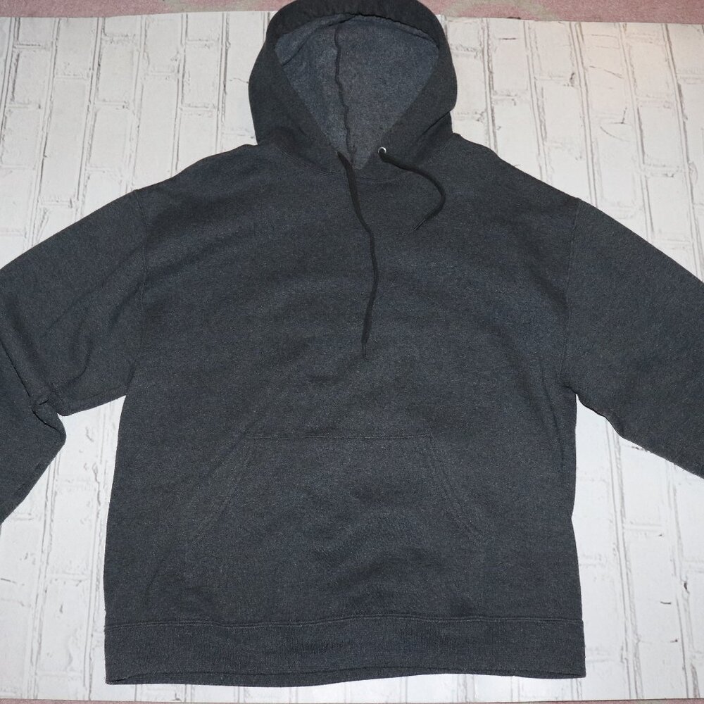 Men's Large Fruit of the Loom Gray Hooded Sweater